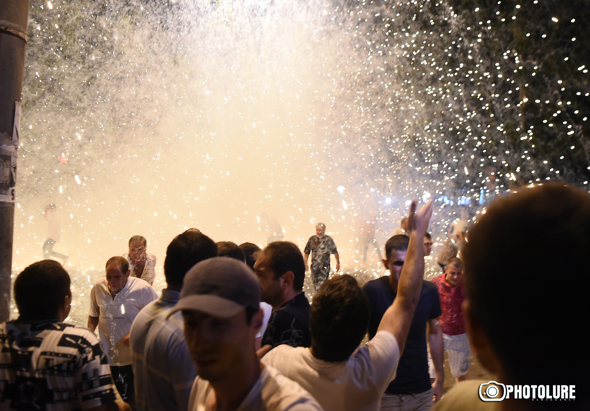 20.07.2016. Clashes between policemen and protesting people took place during the protest action in support of initiators of occupation of the police station in Erebuni district in Yerevan, Armenia