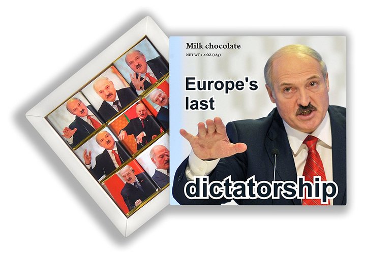 На Amazon продают шоколад с фотографиями и цитатами Лукашенко
