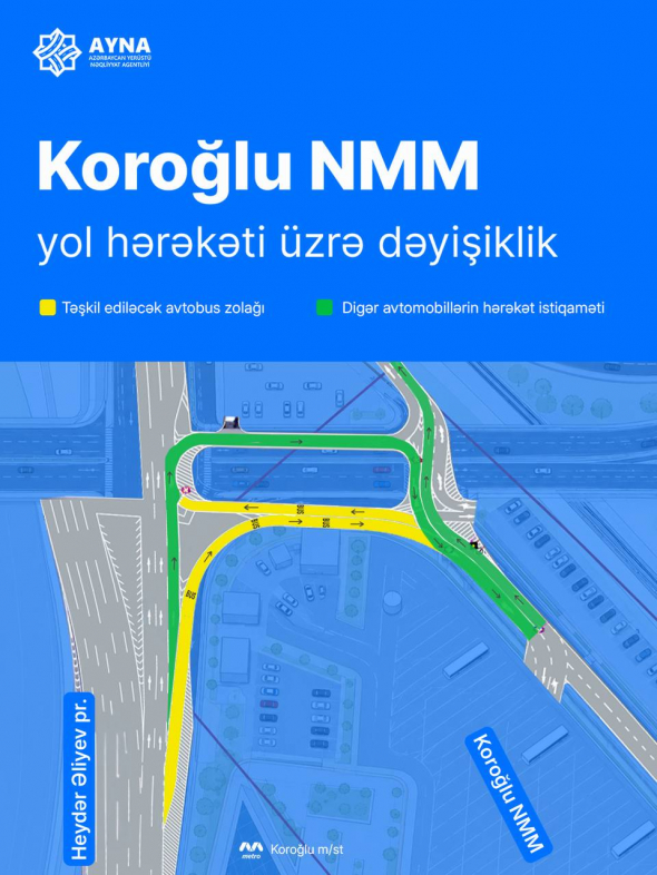 У метро «Кёроглу» изменят схему движения транспорта 2 У метро «Кёроглу» изменят схему движения транспорта