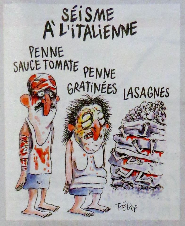Ничего святого: карикатура Charlie Hebdo высмеяла жертвы землетрясения в Италии