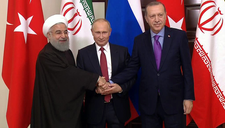 Переговоры Путина, Рухани и Эрдогана продолжались 2 часа