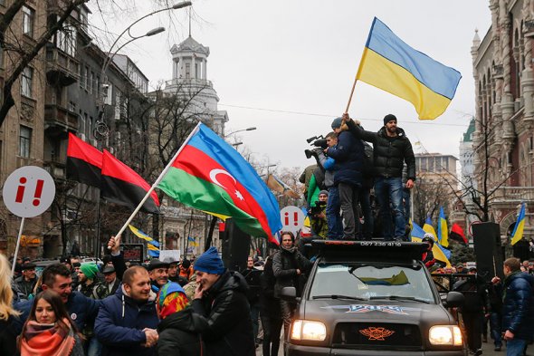 Участники акции в Киеве требовали отставки Порошенко