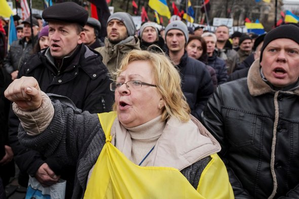 Участники акции в Киеве требовали отставки Порошенко