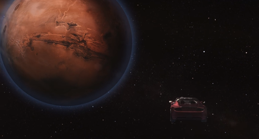 Илон Маск показал летающий Tesla Roadster