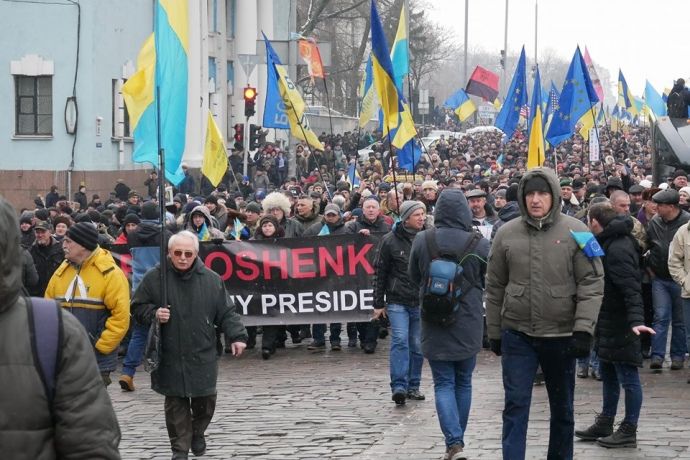 В Киеве сторонники Саакашвили вновь требуют отставки Порошенко