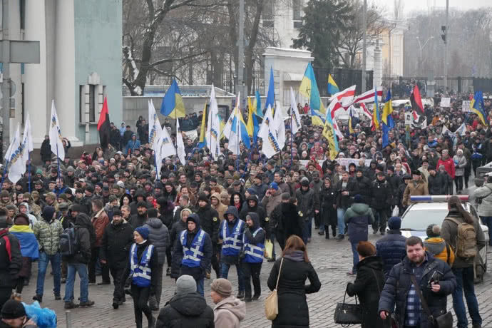 В Киеве сторонники Саакашвили вновь требуют отставки Порошенко