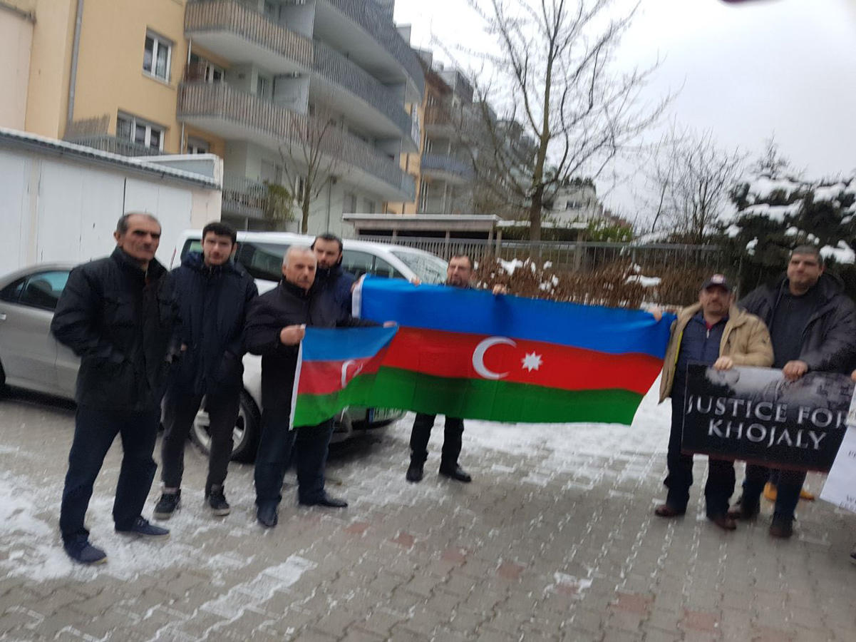 Азербайджанцы в Мюнхене протестовали по случаю годовщины событий в Ходжалы