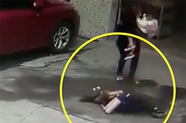 Китаянка попала в больницу из-за упавшей на нее с "неба" собаки