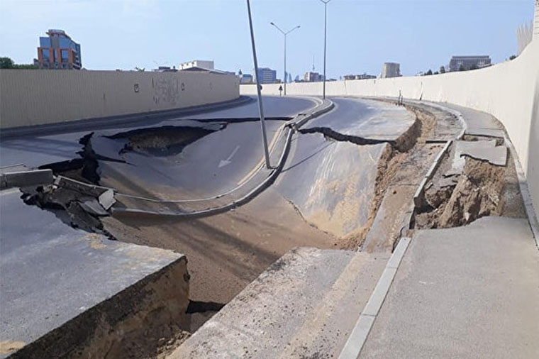 В Баку восстановлена обрушившаяся дорога