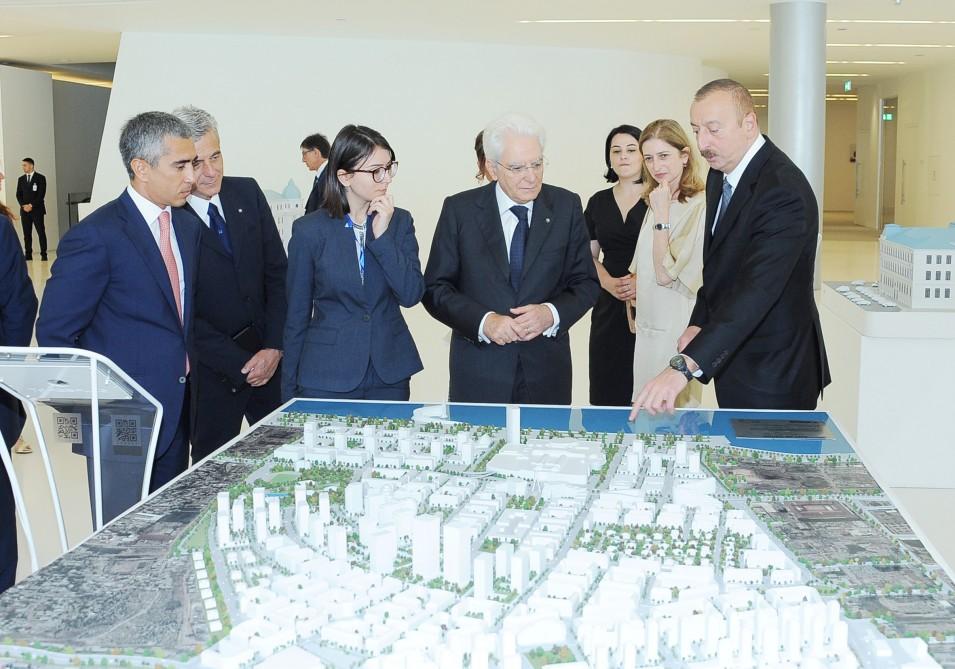 Ильхам Алиев и Серджо Матарелла на выставке "Сокровище вечности"