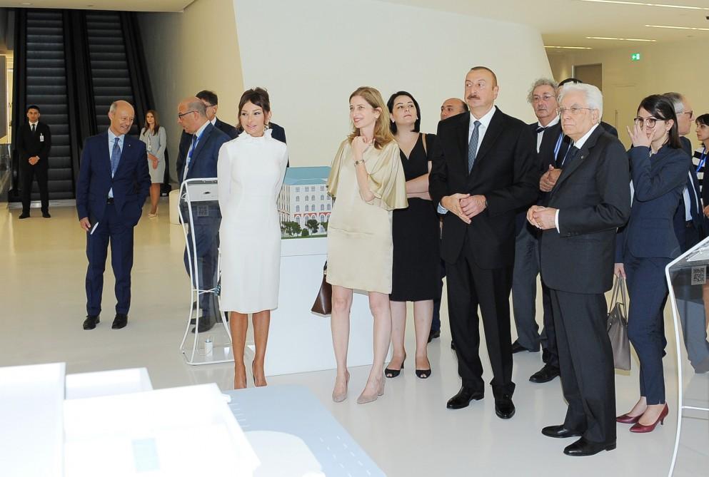 Ильхам Алиев и Серджо Матарелла на выставке "Сокровище вечности"