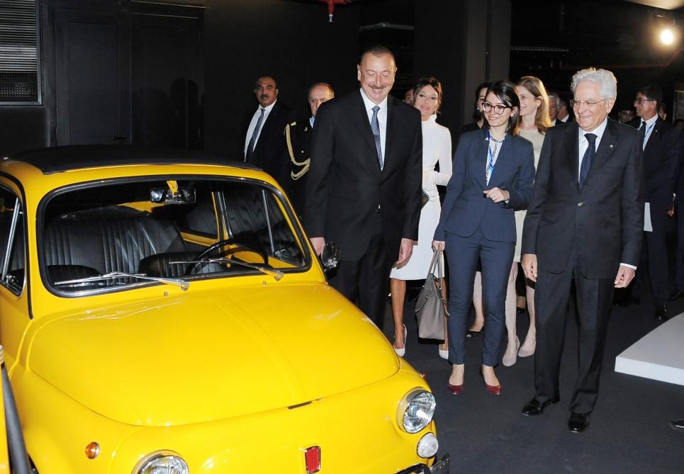 Ильхам Алиев и Серджо Матарелла на выставке "Сокровище вечности"