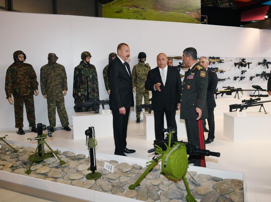 Ильхам Алиев на выставке ADEX-2018