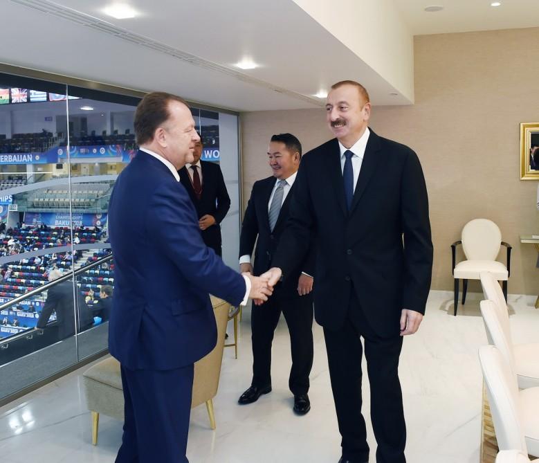 Алиев и Путин посмотрели поединки ЧМ по дзюдо в Баку