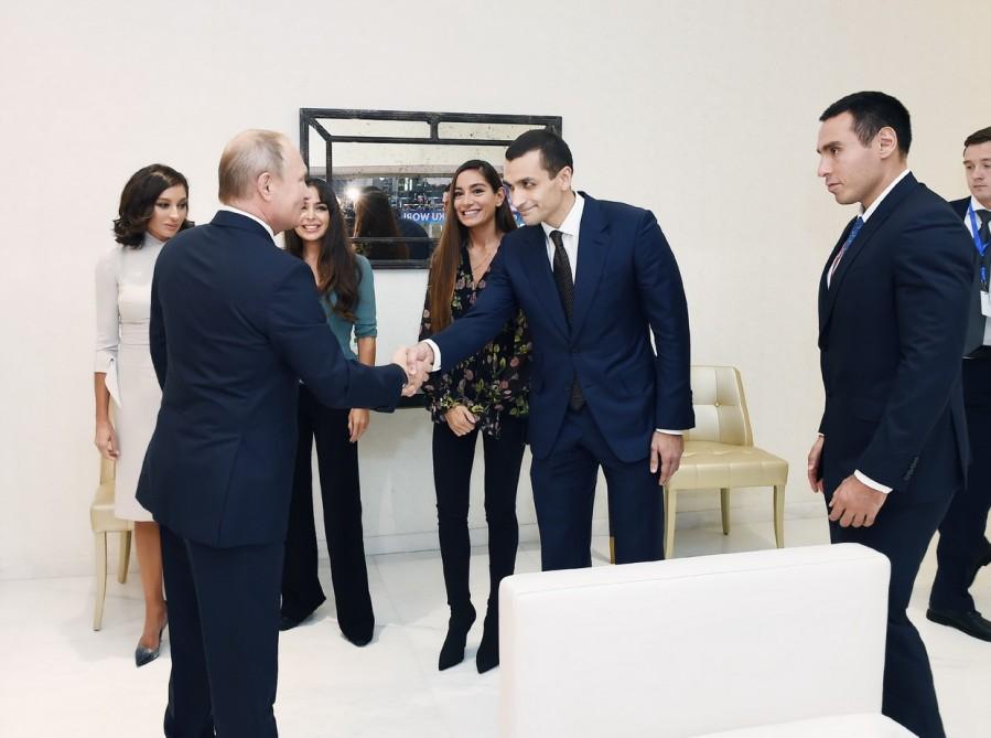 Алиев и Путин посмотрели поединки ЧМ по дзюдо в Баку