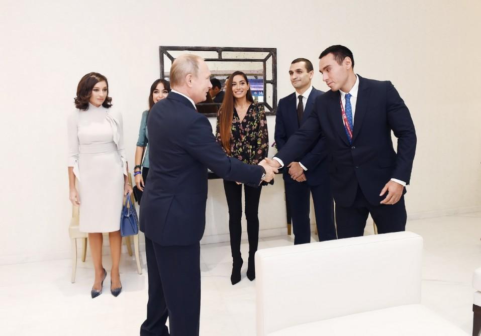 Алиев и Путин посмотрели поединки ЧМ по дзюдо в Баку