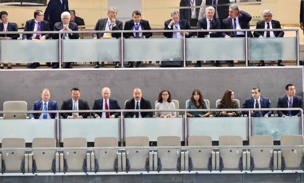 Алиев и Путин посмотрели поединки ЧМ по дзюдо в Баку