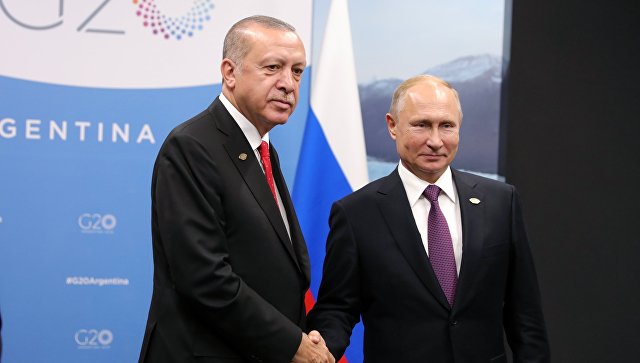 Путин поблагодарил Эрдогана