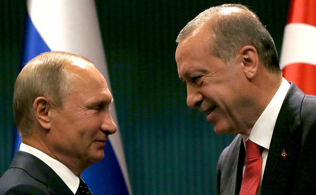 Путин поздравил Эрдогана с новым годом