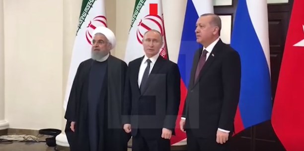Роухани замешкался, приветствуя Эрдогана и Путина