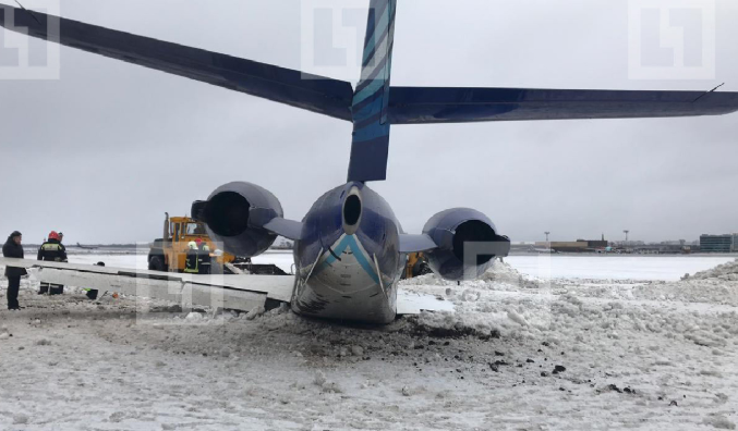 Бизнес-джет из Баку выкатился за пределы полосы в Шереметьево