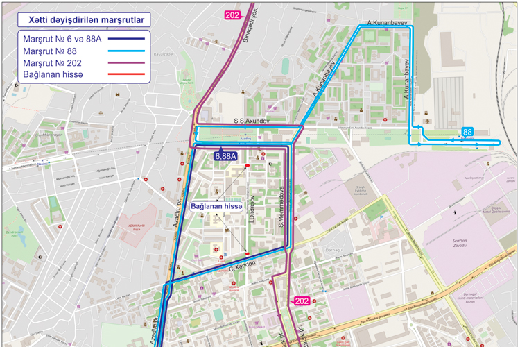 В Баку меняется схема движения автобусов (схема)