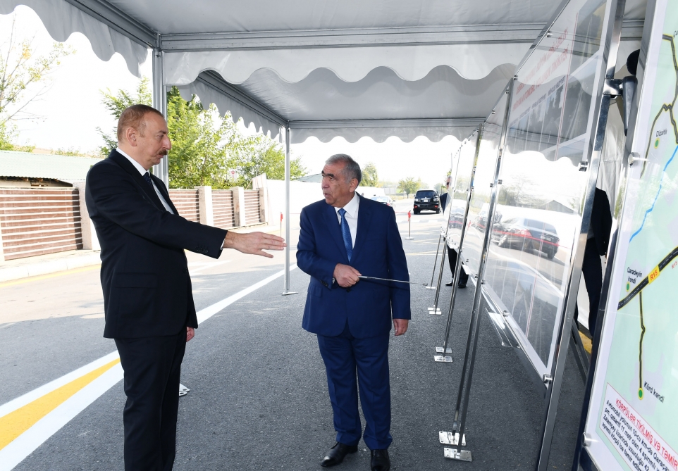 Ильхам Алиев остался недоволен плохой дорогой и раскритиковал главу Госагентства