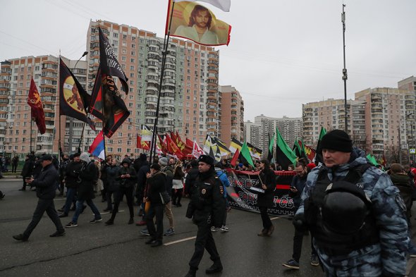 Шествие «Русского марша» по Москве