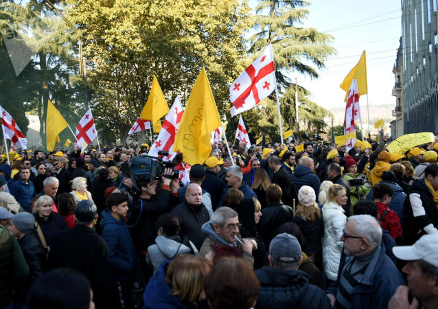 Массовые акции протеста в Тбилиси