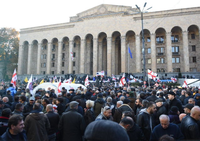 Массовые акции протеста в Тбилиси