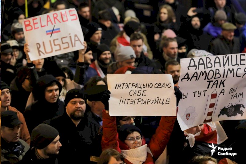 В Минске протестуют против углубленной интеграции Беларуси с Россией
