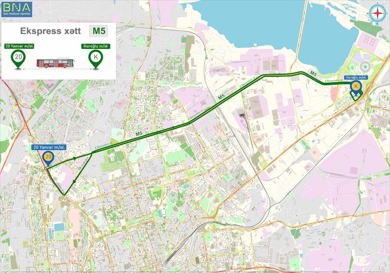 В Баку организуют еще 5 экспресс-маршрутов (схема)