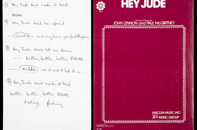 Рукописный текст хита The Beatles продали на аукционе за 910 тысяч долларов