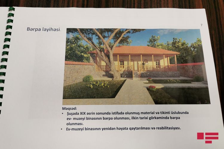 Подготовлен проект по восстановлению дома-музея Бюльбюля в Шуше (эскизы)