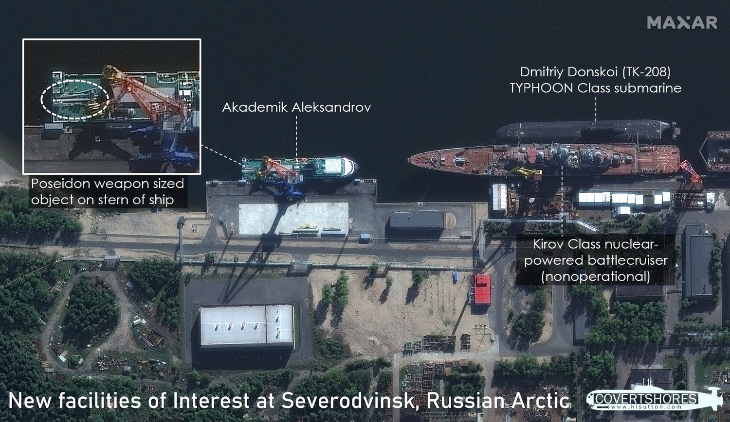 В США на снимках из космоса увидели российскую торпеду размером с автобус