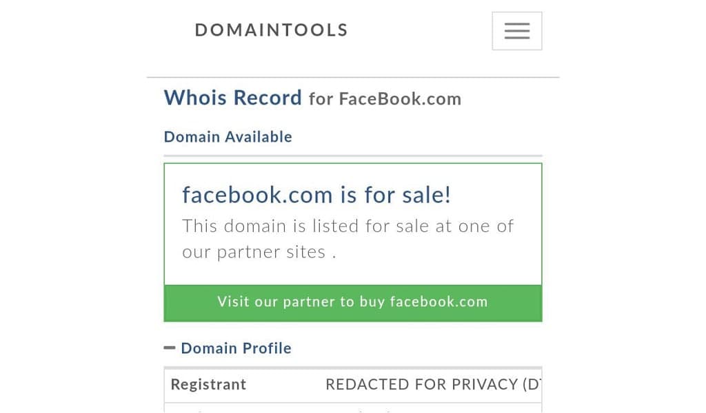 Домен соцсети Facebook был выставлен на продажу