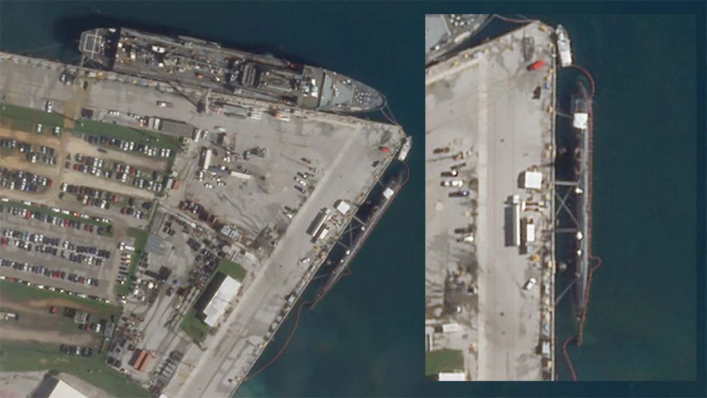 Поврежденную в Южно-Китайском море атомную подлодку ВМС США показали из космоса
