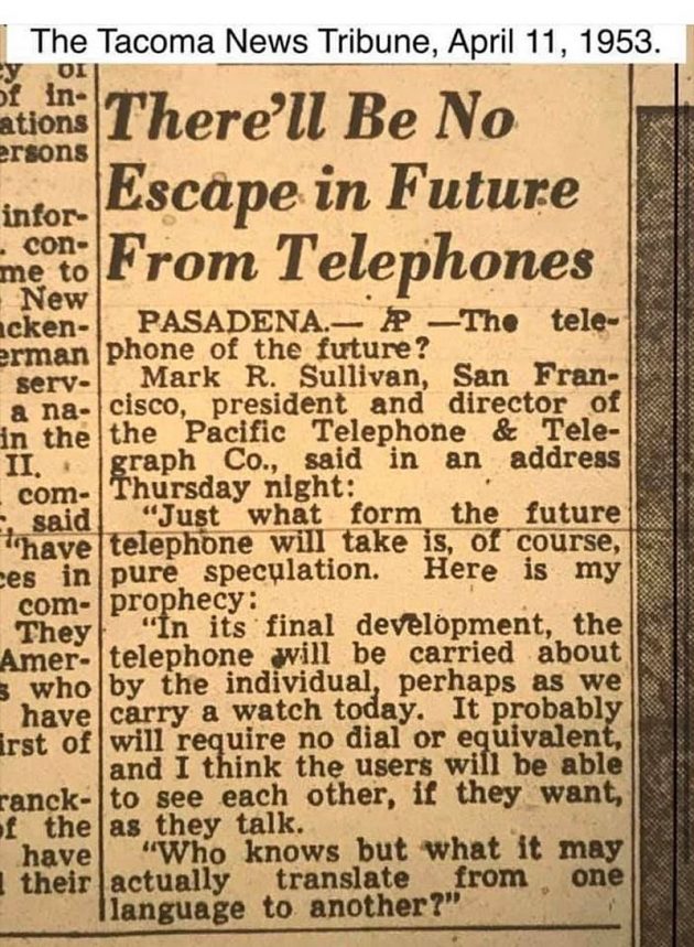 Глава телефонной компании еще в 1953 году предрек появление смартфонов
