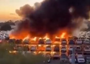 Вандалы подожгли в Марселе новые автомобили (видео)