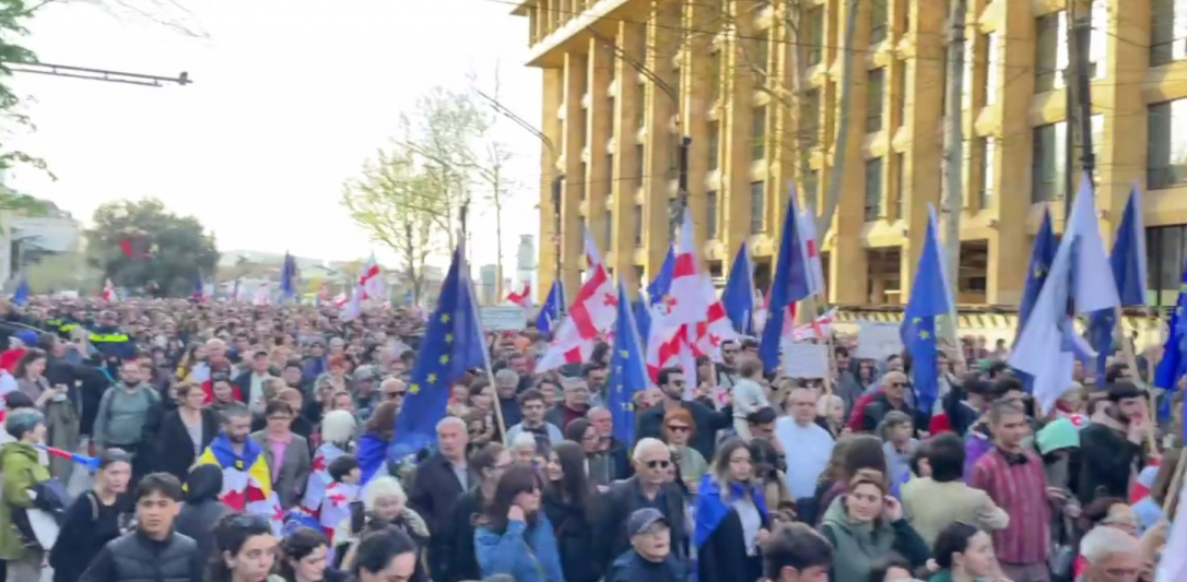 В Тбилиси протестуют против законопроекта об иноагентах (фото, видео)