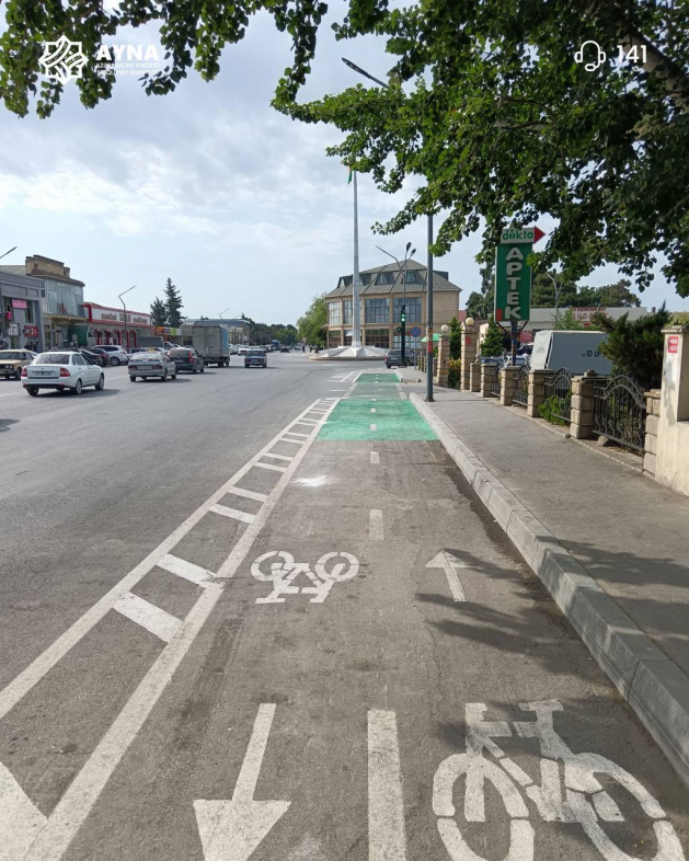 Велосипедные полосы появились и в Хачмазе