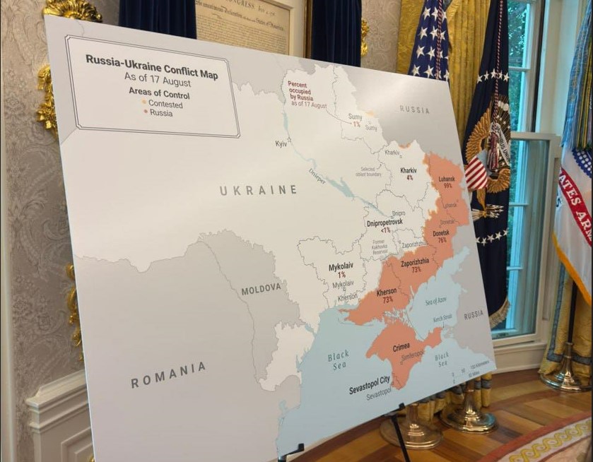 В Белом доме установили карту Украины с оккупированными Россией землями