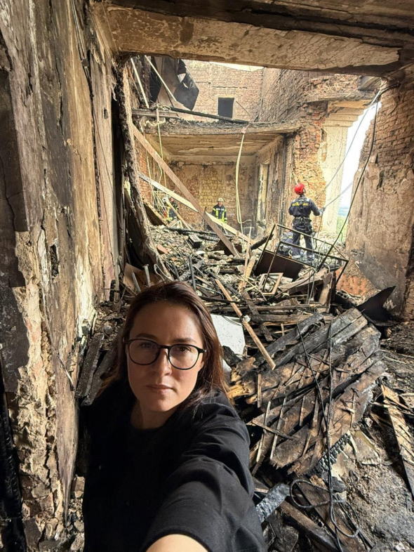 Разрушения в здании кабмина Украины