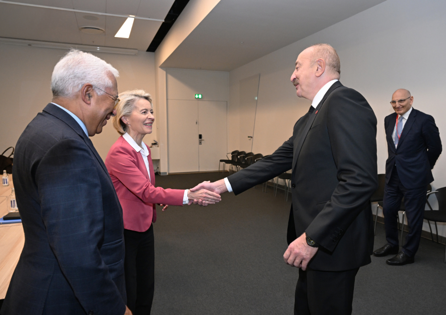 Ильхам Алиев встретился с Антониу Коштой и Урсулой фон дер Ляйен
