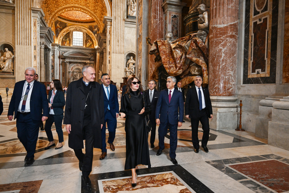 Мехрибан Алиева ознакомилась с реставрационными работами в соборе Святого Петра в Ватикане