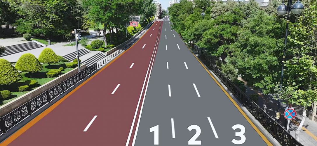 На улице Бакиханова в Баку две полосы движения превратятся в три без расширения дороги