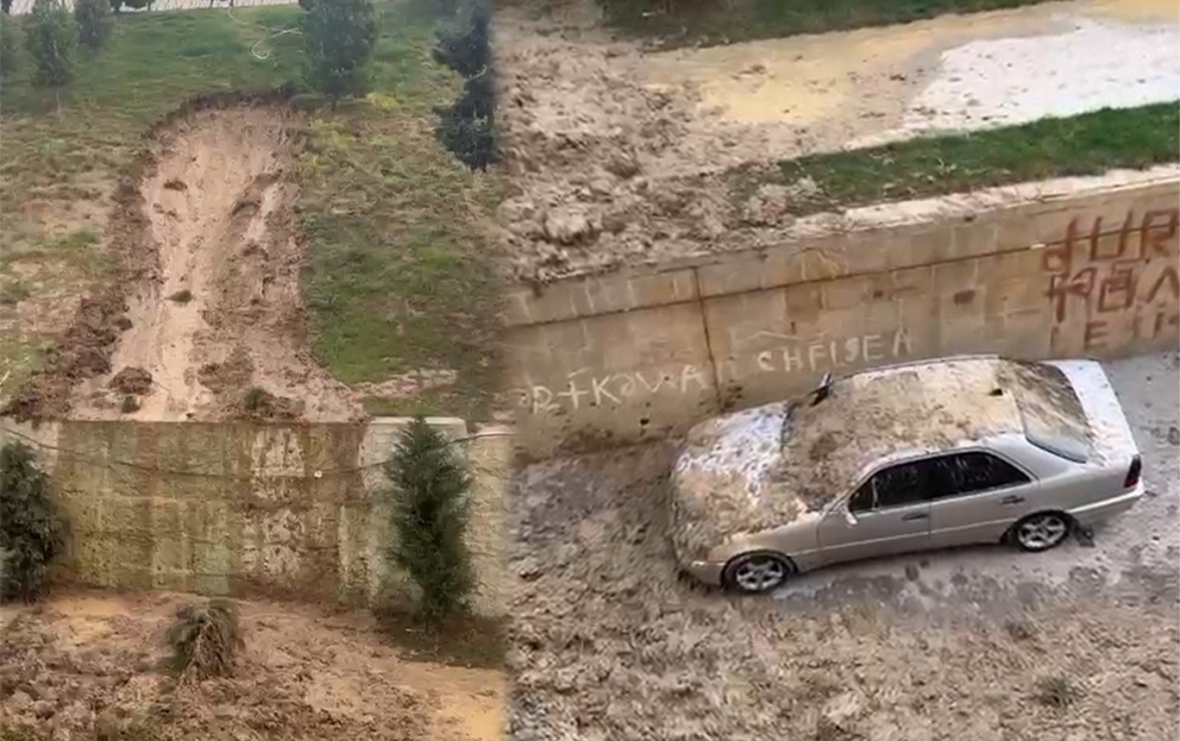 В Баку произошел обвал грунта во дворе поликлиники