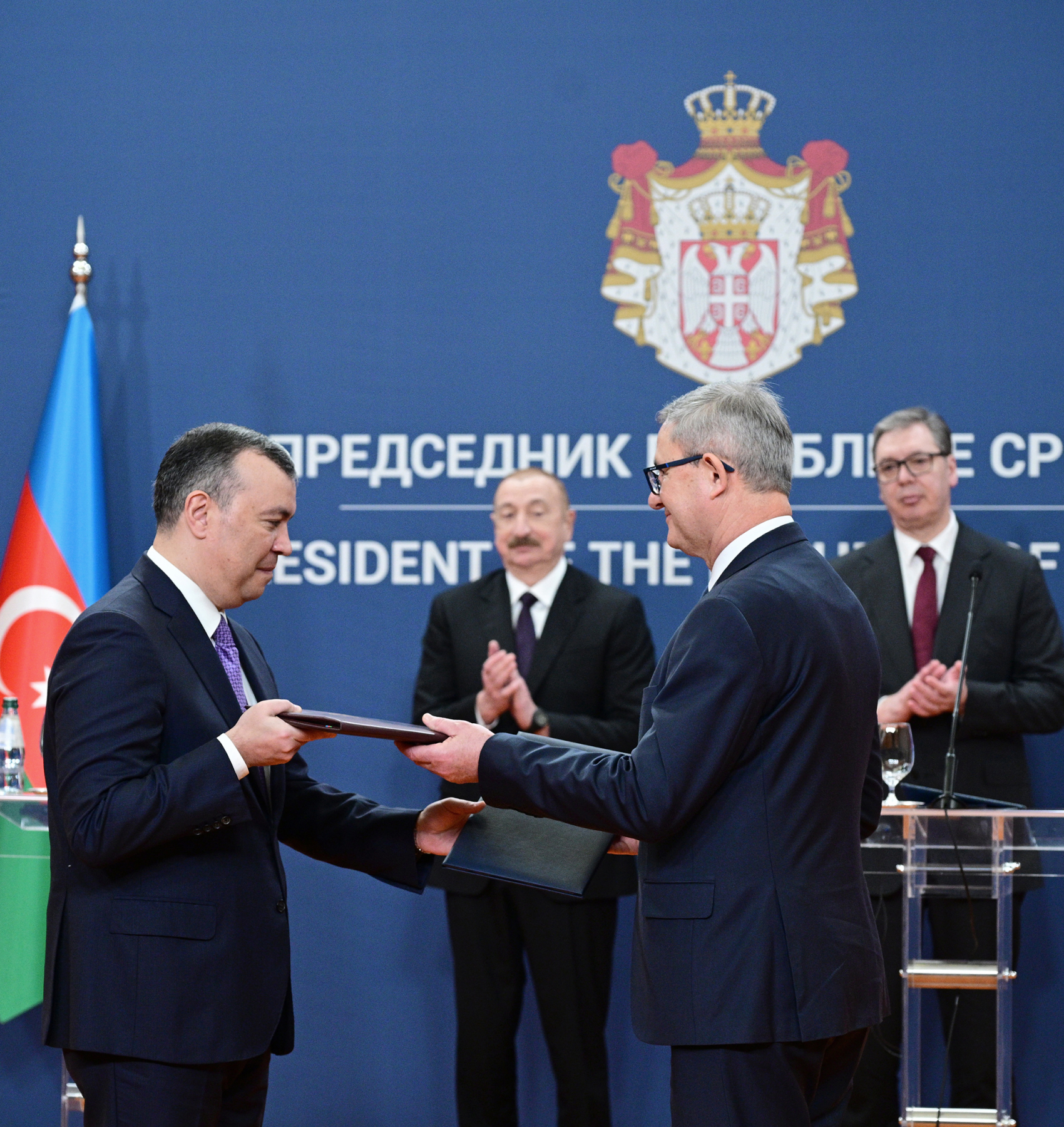 Алиев встретился с Вучичем, состоялся обмен документами между странами