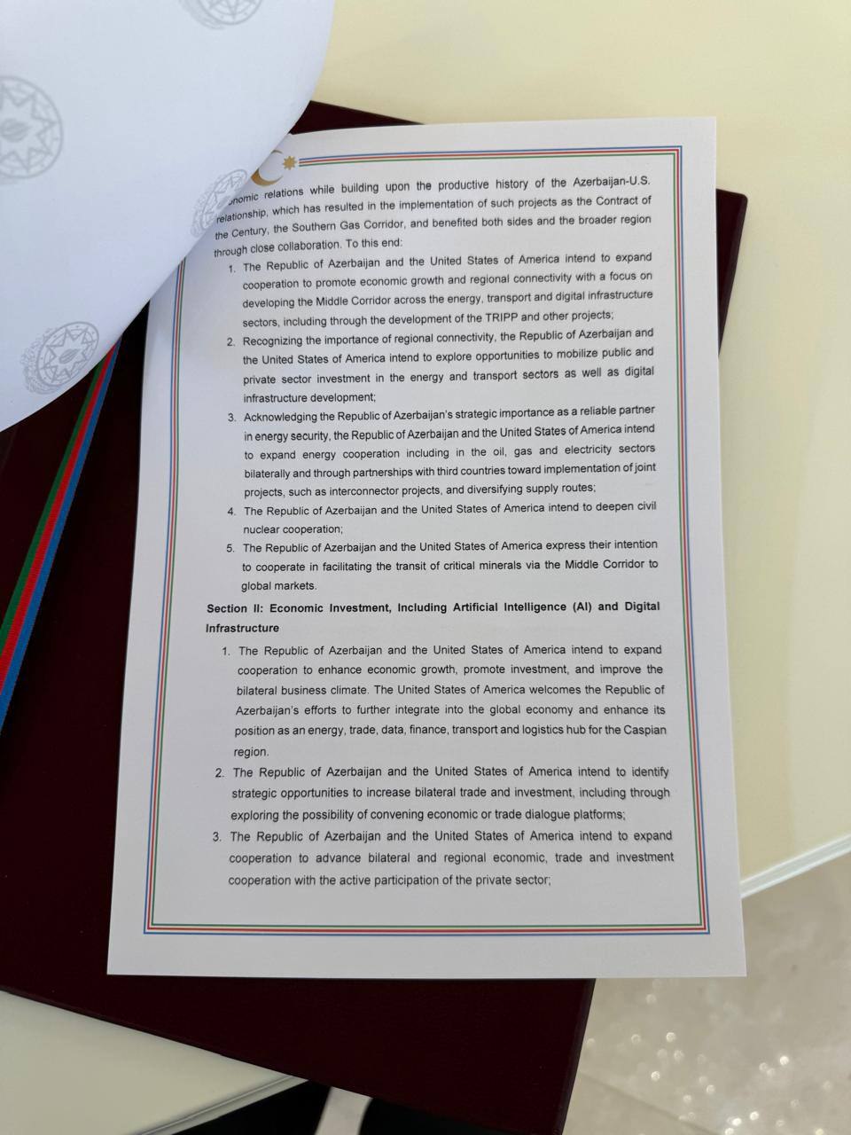 Азербайджан и США подписали Хартию стратегического партнёрства