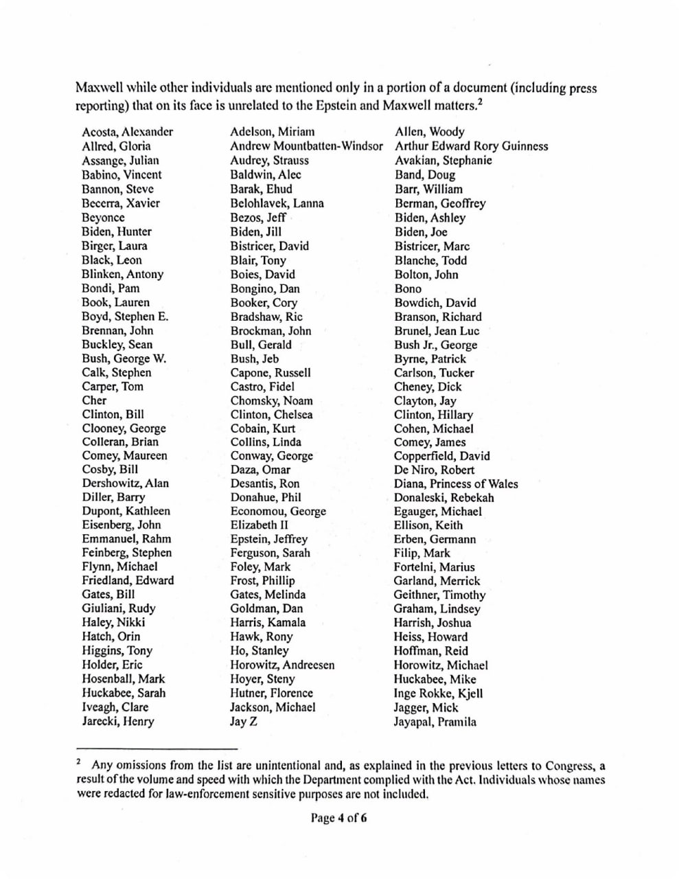 Генпрокурор США опубликовала 300 фамилий знаменитостей из файлов Эпштейна